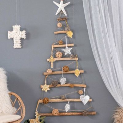 流木ツリー ウォールツリー クリスマスツリー 壁掛け ウォールデコレーション ウッドツリー ツリー 流木 オブジェ ディスプレイ オーナメント [13895]