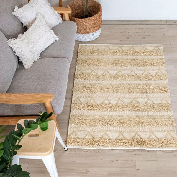 ラグ ラグマット ナチュラル ボヘミアン 100×140cm ホワイト