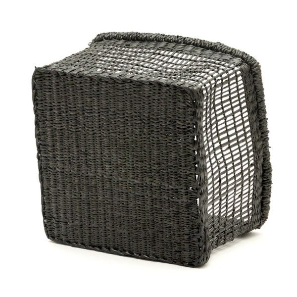 バスケット かご シーグラス 透かし編みバスケット ブラック Mサイズ