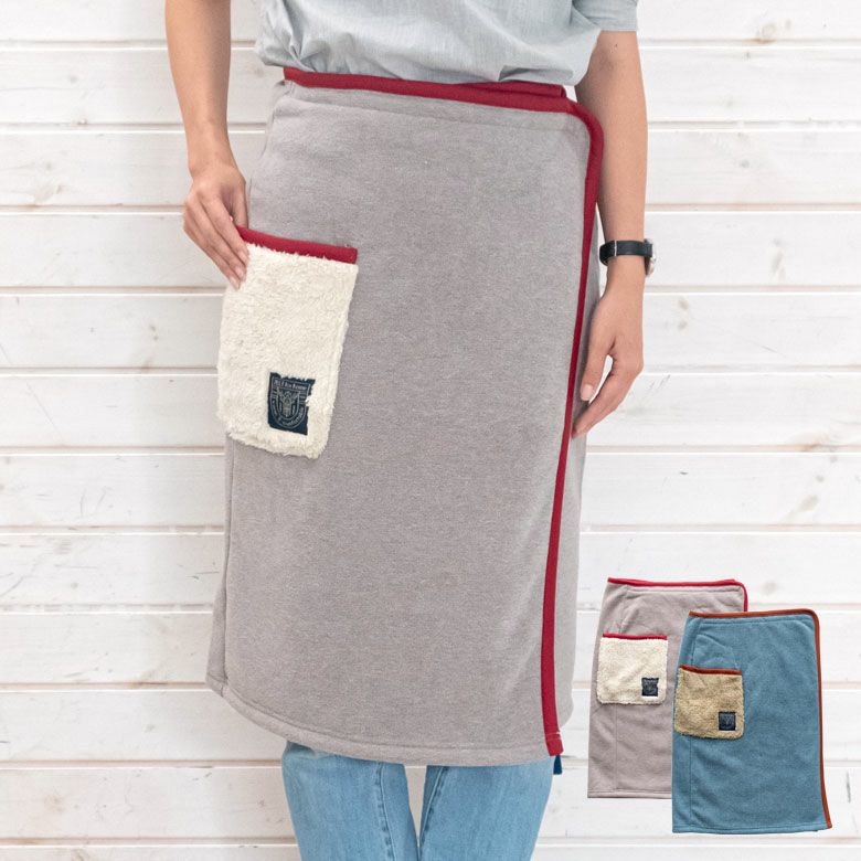 ブランケット ひざ掛け 巻きスカート丈65cm ZELT HOME WEAR グレー