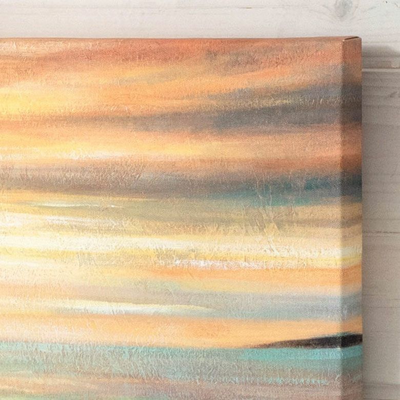 アートパネル 海 キャンパス 幅80cm 高さ40cm 絵 夕日 サン