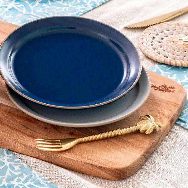 ネイビー系ガラス食器・ご確認用です。 皿 プレート グレー ネイビー 直径16cm [90142] | 【生活雑貨の