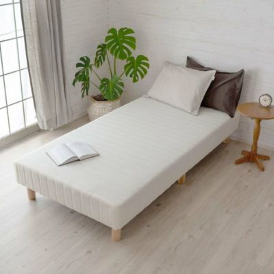 ベッド シングルベッド マットレスベッド ホワイト 高さ35cm [91405]【 脚付きマットレス コンパクト コイル シンプル ヘッドレスタイプ 】