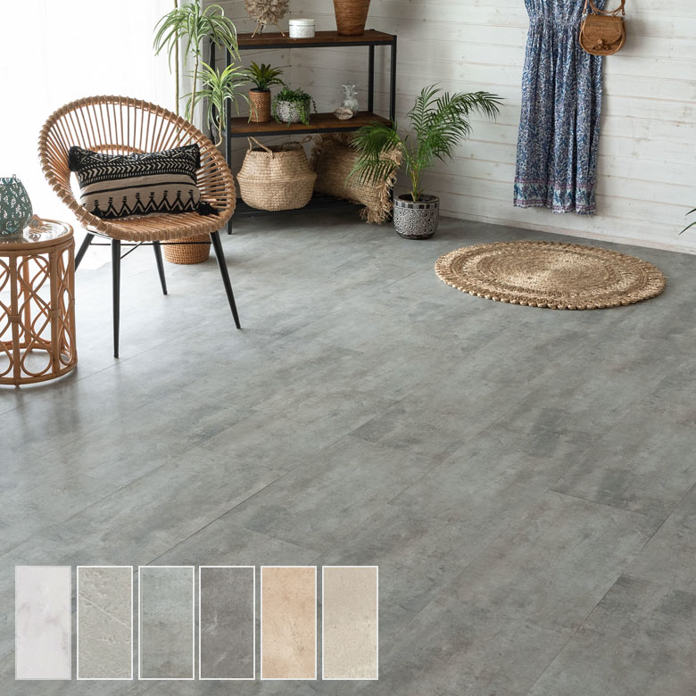 フロアタイル床タイル54枚セット約6畳置くだけ吸着貼ってはがせる接着剤不要敷くだけグレーホワイト置き敷きタイプ[set54-84]【天然石風大理石マーブルフローリングマットストーン調フロアタイルホワイトインテリアリゾート西海岸風】