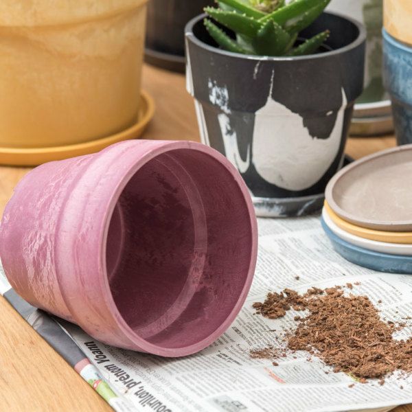 植木鉢 プランツポット 4号鉢 プラスチック 無地 受け皿付き [90308