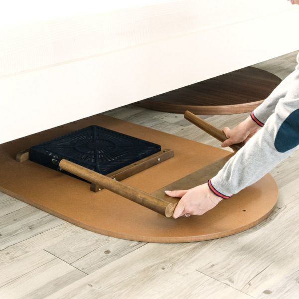 楕円形 木製 電気こたつ　こたつテーブル こたつ テーブル 楕円形 幅100x60cm 高さ36cm 天然木製 折りたたみ