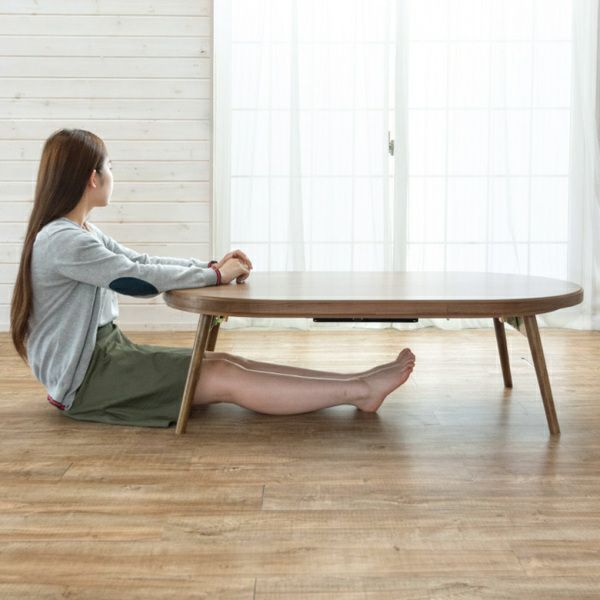 天然木製】 こたつ テーブル 楕円形 幅120×72cm 高さ36cm(91009