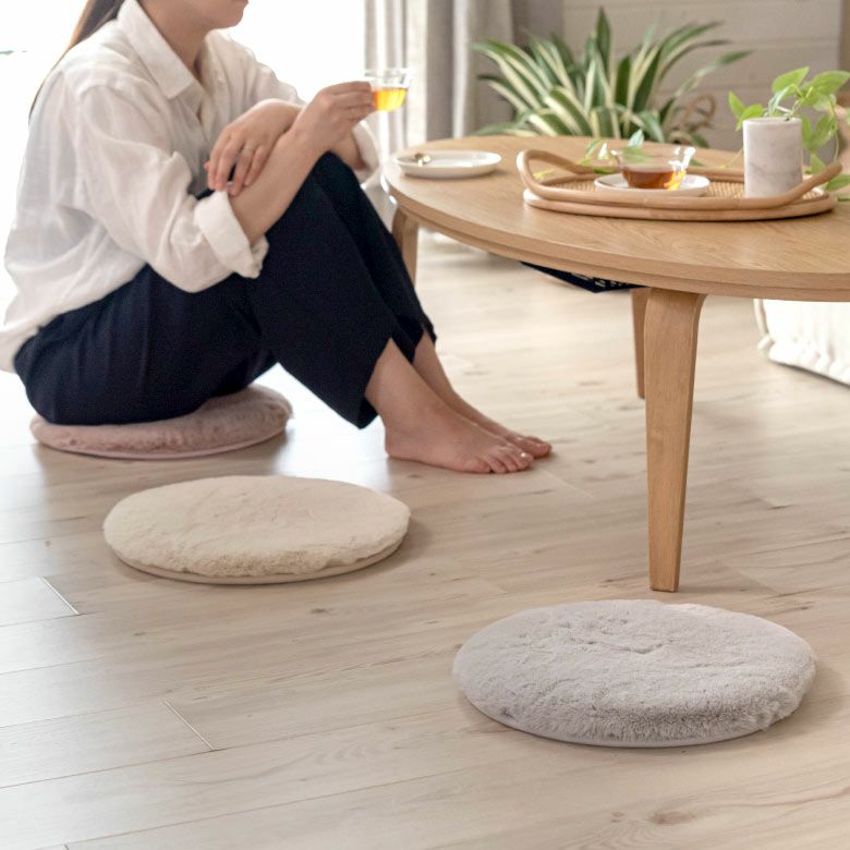 ベルベットラウンドシートクッション 厚さ5.08cm フロアチェアパッド