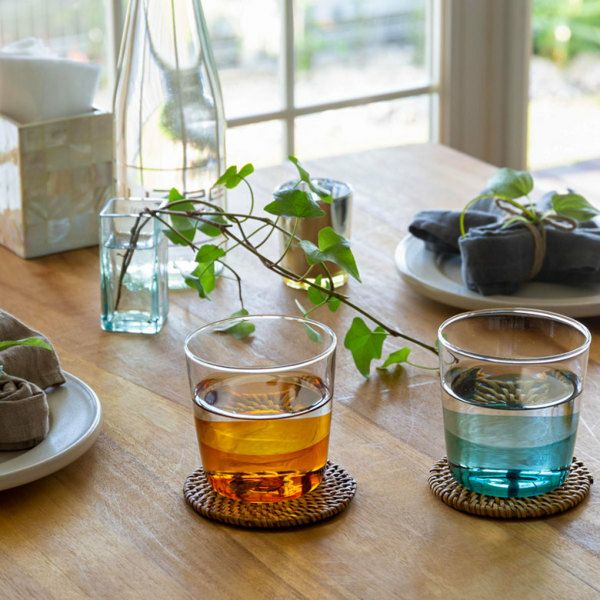 人気のクリスマスアイテムがいっぱい！ ツートーン 300ml ガラス コップ グラス オレンジ [90355 ブルー 食器