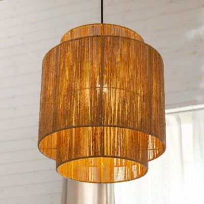 ペンダントライト ランプシェード ジュート 麻 1灯 口金E26 60W LED対応 約 径 41cm 高さ 45cm [51275]【 天井照明 インテリア 照明 ランプ シェード ライト ペンダント照明 照明器具 吊り下げ 和モダン おしゃれ リ