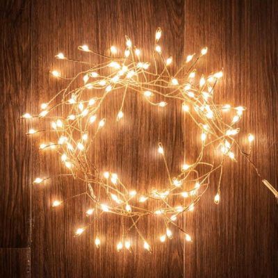 LED ストリングライト イルミネーション 150 cm コッパーシルバー クリスマス デコレーション ライト 電飾 装飾 枝別れ 飾り 金 銀 おしゃれ かわいい インテリア 北欧 雑貨 照明 イベント Horn Please MADE [90346]