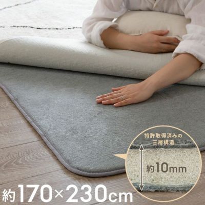 下敷き専用ラグ 170×230cm ふかピタ 防音 滑り止め クッション性 特許取得 3畳用 [96035]【 ラグ ラグマット カーペット マット じゅうたん 絨毯 敷物 ウレタン 洗える ウォッシャブル 丸洗いOK 下敷き 厚手 ふかふ