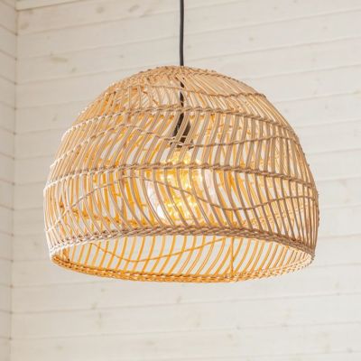 ランプシェード ペンダントライト 照明 ラタン 籐 1灯 口金E26 60W LED対応 約 径 46cm 高さ 35cm  [13982]【 天井 照明 器具 インテリア シェード アジアンランプ ペンダント照明 吊り下げ 和モダン リビング ダイ