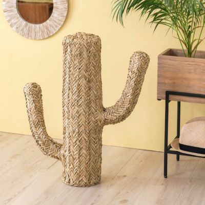 オブジェ サボテン Mサイズ シーグラス スタンド W 52cm D 15cm H 60cm  [51286]【 置物 ディスプレイ オーナメント ハット 帽子 置き インテリア デコレーション さぼてん ボタニカル ハンドメイド おしゃれ 北欧 