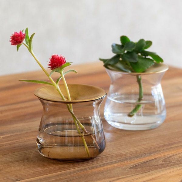 ブラウン花瓶 金色装飾 専用箱付き ブラウン花瓶 金色装飾 専用箱付き