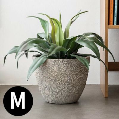 プランター ストーン風 直径 31 cm 高さ 25 cm グレー 酸化マグネシウム [91506]【 鉢 植木鉢 底穴付き 8号 9号 ストーン調 おしゃれ モノトーン モダン エコ素材 セラミック インテリア エクステリア 屋外】