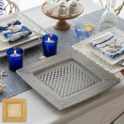 プレートトレイ アンダープレート プレート トレイ ラタン 籐 ホワイト