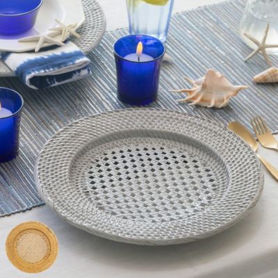 プレートトレイ ラタン 籐 ブラック ラウンド 円形 チャージャー