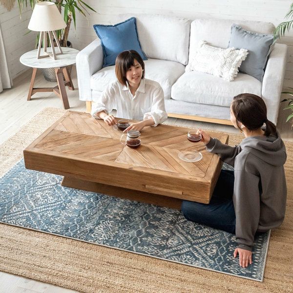 センターテーブル テーブル 木製 W 125 × D 65 cm 長方形 [91520