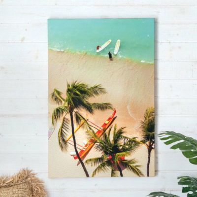 アートパネル ワイキキ キャンパス パネル ビーチ 海 風景 写真 約 W 50cm D 75cm H 2.7cm  [67040]【 アート キャンパスアート 壁掛け プリント フォト グラフィック ウォール デコレーション 北欧 インテリア おし