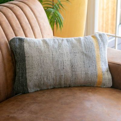 クッションカバー キリム柄 30×50cm ボーダー柄 インド [34480]【 長方形 横長 クッション用カバー ピロー 背あて 背当て ソファ ベッド アウトドア 車内 おしゃれ かっこいい サーフ アメリカン ミッドセンチュリ