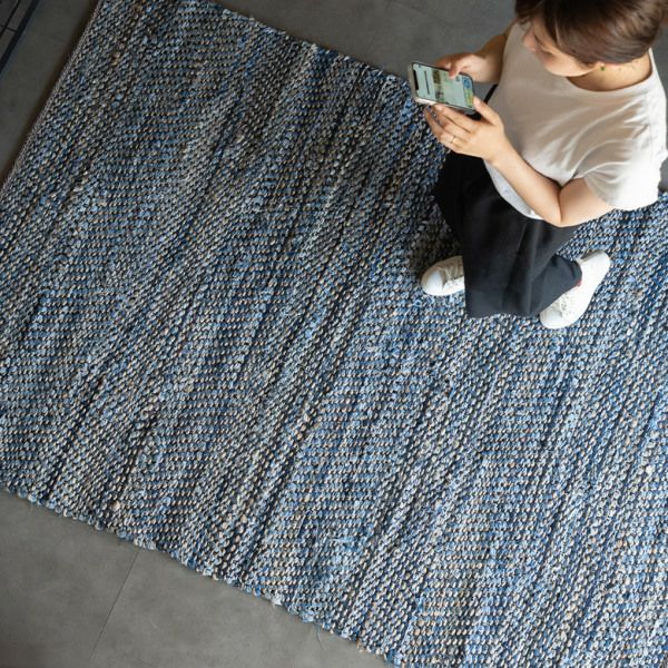 訳あり】ラグ マット ラグマット インド デニム 約130×190cm