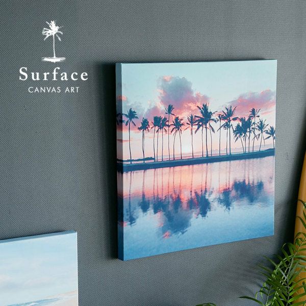 アートパネル Sunset beach サンセットビーチ キャンバス アート 幅50cm 高さ50cm 正方形 絵 風景画 [67062]【  ウォールデコレーション 壁掛け イラスト 海 ビーチ サンセット 夕日 夕焼け 南国 太陽 おしゃれ モダン 北欧 韓国 韓国インテリア  海外インテリア ...