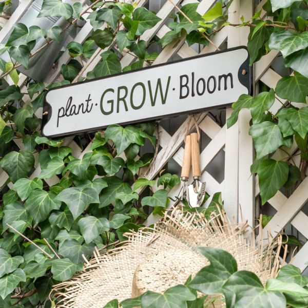 ブリキ看板 レトロ ヴィンテージ風 アンティーク調 plant grow bloom 