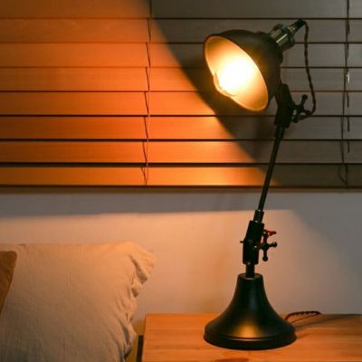 デスクライト スタンドライト W 20 × D 16 × H 26 電球付き ブラック 高さ 角度 調整  [91531]【 ライト デスク照明 スタンド照明 おしゃれ ヴィンテージ アンティーク調 黒 金 ゴールド リモートワーク テレワー