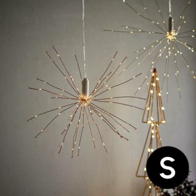 LEDライト クリスマス 電飾 LED ガーランド 50cm コッパー シルバー イルミネーション ライト 電池式 直径 24cm おしゃれ シンプル かわいい クリスマスデコレーション 装飾 飾り 間接照明 オブジェ インテリア パー