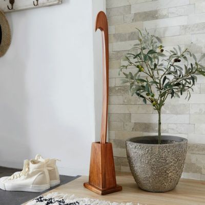 シューホーン 靴べら 長さ 69.5cm 木製 ロングタイプ スタンド付き  [91538]【 靴ベラ ロング 天然木 チーク おしゃれ 北欧 アンティーク 玄関 エントランス インテリア 玄関小物 ギフト プレゼント 新築祝い 父の日