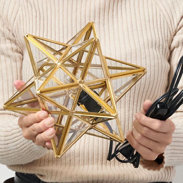 テーブルランプ ガラスと真鍮 星形 置き型 電球付き 口金E12 40w テーブルランプ ガラスと真鍮 星形 置き型 電球付き 口金E12 40w