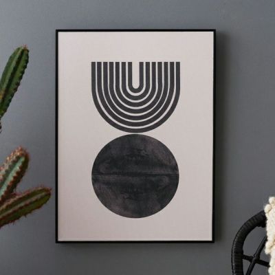 Allposters モノクロ 写真 額付き 73cm×73cm インテリア アートパネル モノクロ 風景 サブウェイ標識 フレーム付き 幅