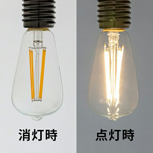 LED電球 レトロランプ E26 直径6.4cm 電球色 240ルーメン [91528