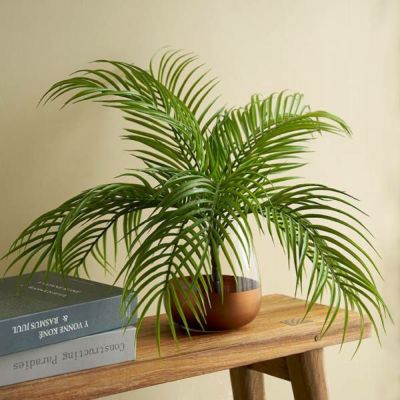 フェイクグリーン パームリーフ 高さ 46cm 観葉植物 グリーン アーティフィシャルフラワー アートフラワー 造花 アートプランツ ディスプレイ おしゃれ ナチュラル ボタニカル エスニック リビング カフェ 店舗 イン