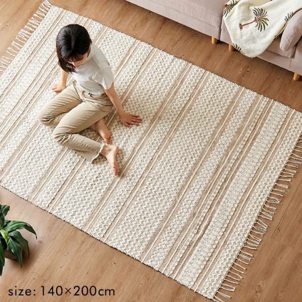 ラグタペストリーポンポン付きカーペット絨毯民族ポンチョ膝掛け