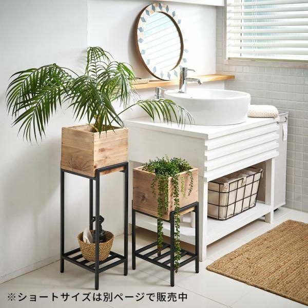 プランタースタンド 脚付き アイアン 木製 パイン材 トール プランタースタンド 脚付き アイアン 木製 パイン材 トール