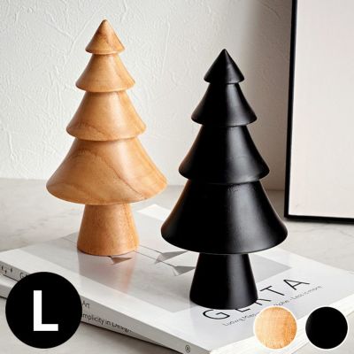 ツリー オブジェ 木製 Lサイズ 約 W 10.5 × D 10.5 × H 20 cm クリスマスツリー 木製ツリー クリスマスグッズ 置き物 置物 オーナメント デコレーション インテリア小物 ハンドメイド おしゃれ 北欧雑貨 ノルディ