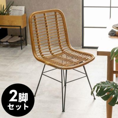 チェア ラタンチェア ダイニングチェア 2脚セット リビングチェア ラタン 籐 ベージュ 座面高 42cm シンプル ナチュラル 家具 インテリア キッチン ダイニング 食卓 椅子 食卓椅子 1人掛け 1P 1人用 ダイニングチェ