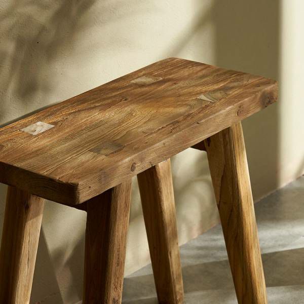 ベンチ ウッドベンチ 古材 チーク ウッド 木製 ショート 約 W 45 × D 