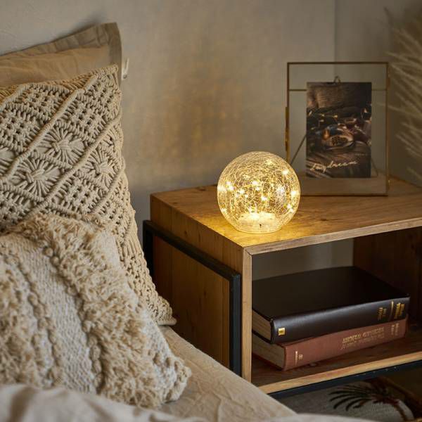 デザイン照明】マグネット可動式 ガラスドームLEDランプ 北欧風 卓上