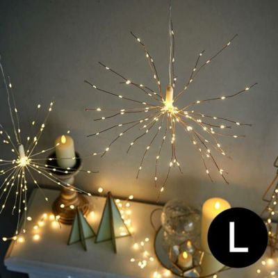 LEDライト クリスマス 電飾 LED ガーランド 50cm コッパー シルバー イルミネーション ライト 電池式 直径 24cm おしゃれ シンプル かわいい クリスマスデコレーション 間接照明 オブジェ インテリア ハロウィン パ