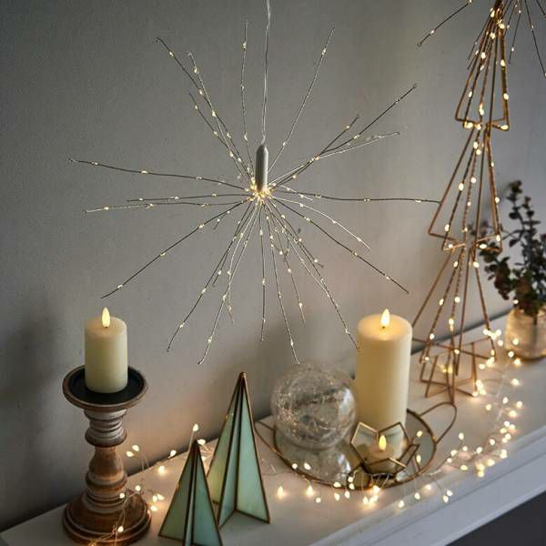 LEDライト クリスマス 電飾 LED ガーランド 50cm コッパー シルバー