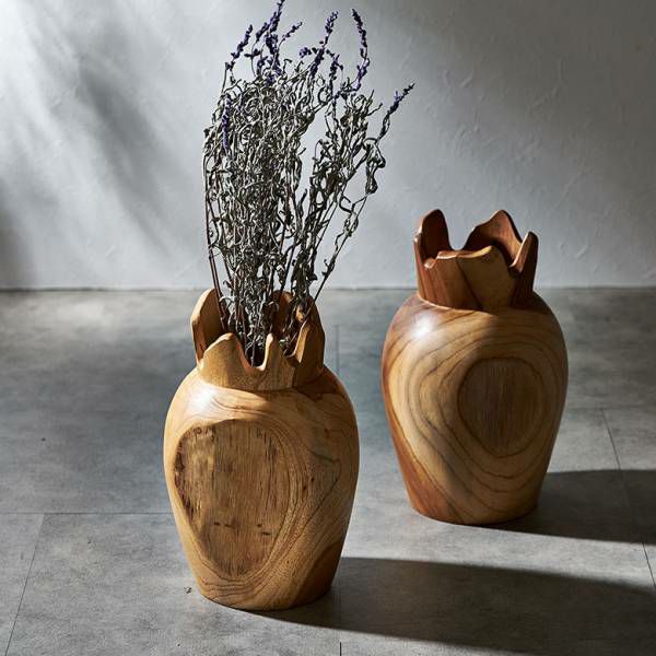 ハンドメイド　きれい　生花　木製　和風　自然　流木の花瓶台　T-170花瓶台