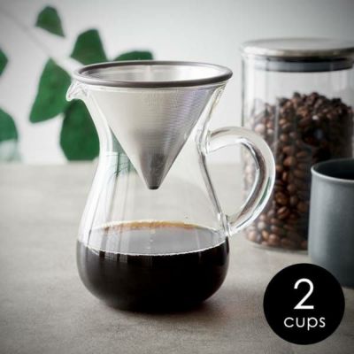 コーヒードリッパー コーヒー カラフェ セット コーヒーメーカー 600ml 約 W 12.5cm D 10cm H 15cm ステンレス ガラス コーヒー メーカー ドリッパー フィルター ドリップ 熱湯 電子レンジ 食洗機 可 耐熱 コーヒー