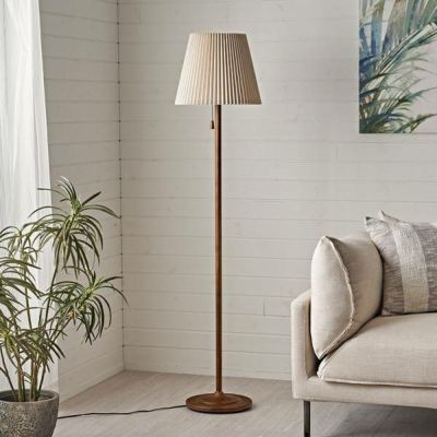 フロアライト スタンドライト フロアランプ スタンド照明 木製 ウッド 布 ファブリック 1灯 E26 60W LED 対応 約 W 35cm D 35cm H 154cm ナチュラル ブラウン 照明 照明器具 電球付 ライト リビング 寝室 おしゃれ 