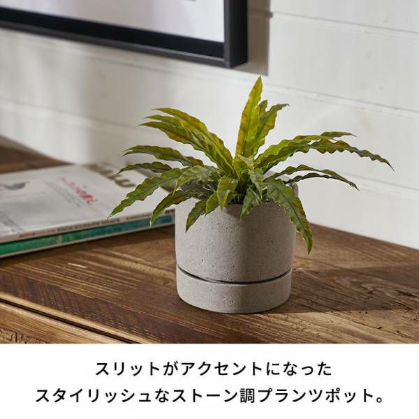 植木鉢 ポリストーン ストーン調 セメント調 4号鉢 受皿 底穴あり 小型 Sサイズ 約 W 12.5cm D 12.5cm H 12cm グレー  プランターポット 鉢カバー 植木鉢カバー プランターカバー 店舗用 おしゃれ カフェ 北欧 観葉植物 花 多肉植物 インテリア 雑貨 西海岸  [94029] | 【