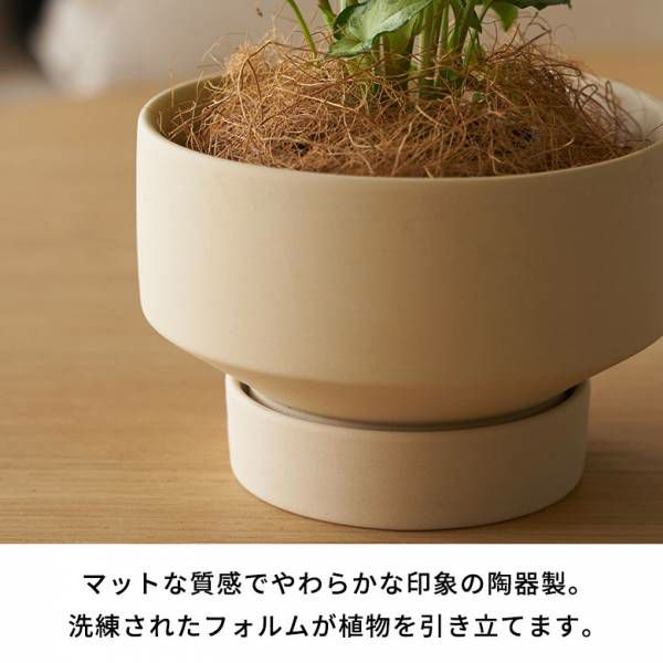 植木鉢 陶器 マット 4号鉢 受皿 底穴あり 小型 ロータイプ 約 W 11.5cm D 11.5cm H 8cm ブラック ブルー アイボリー 鉢カバー  プランターポット 植木鉢カバー プランターカバー 店舗用 おしゃれ カフェ 北欧 観葉植物 花 多肉植物 インテリア 雑貨 西海岸 [