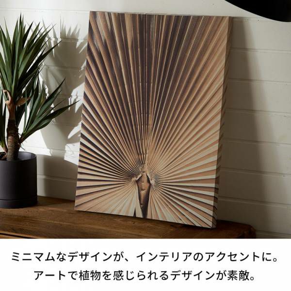 アートパネル ヤシ 葉 リーフ 葉っぱ キャンパス パネル 約 W 45cm D