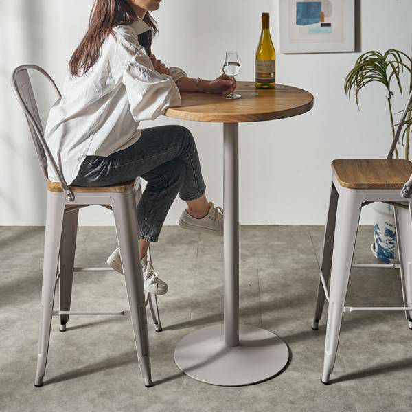 バーテーブル テーブル 単品 約 W 60cm D 60cm H 105cm ブラウン